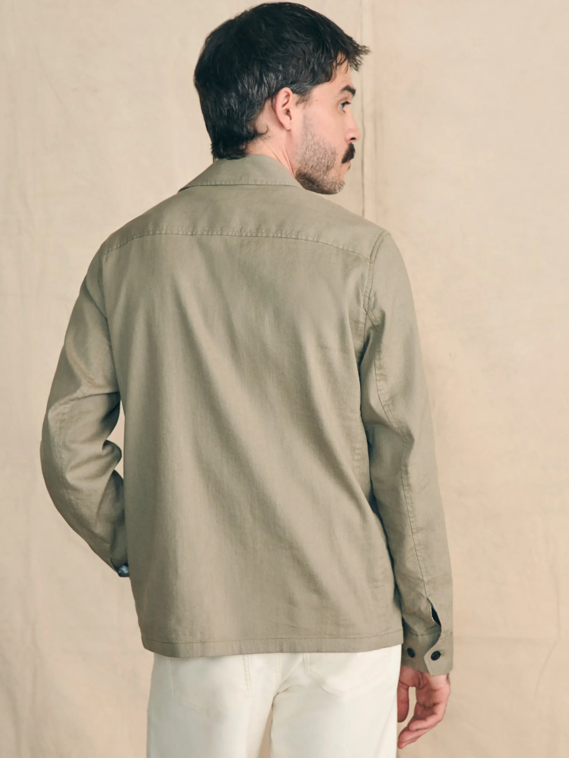 Jackets & Vests^Faherty Brand Movement™ Flex Linen Shirt Jacket - Olive Isle