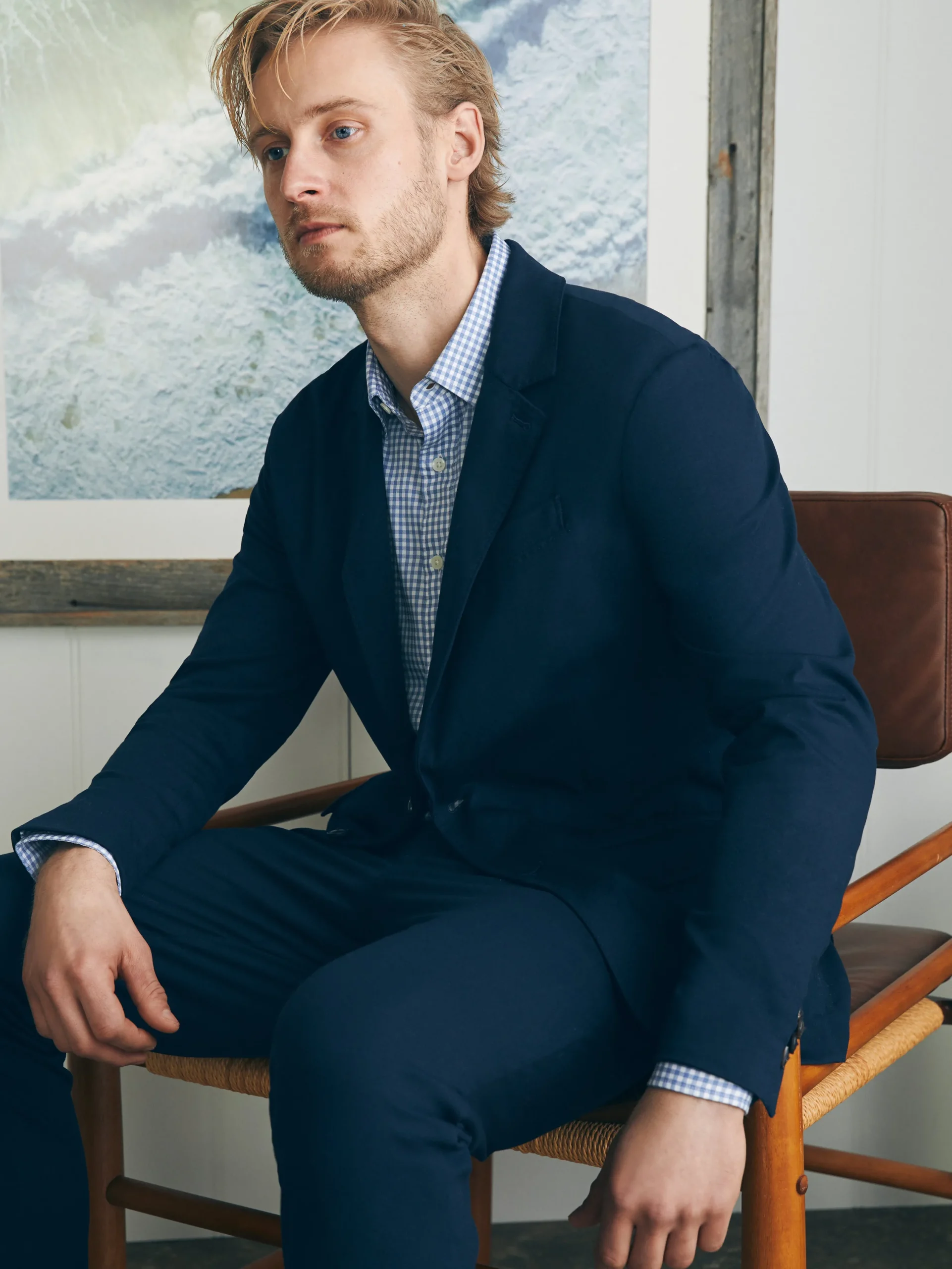 Blazers^Faherty Brand Movement™ Knit Blazer - Lupine Navy