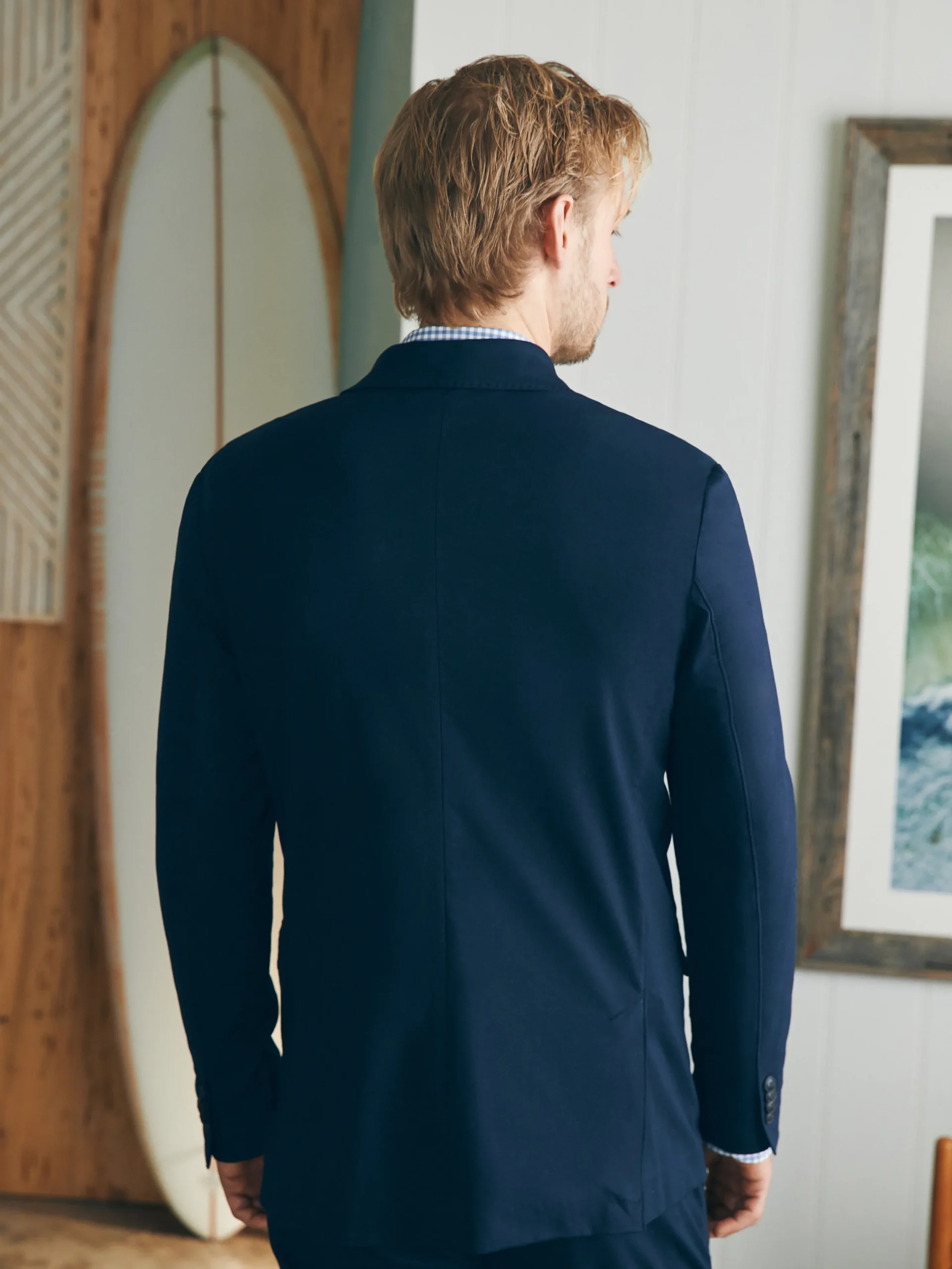 Blazers^Faherty Brand Movement™ Knit Blazer - Lupine Navy