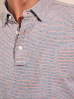 Polo Shirts|T-Shirts & Henleys^Faherty Brand Movement™ Long-Sleeve Polo Shirt - Rose Creek Stripe