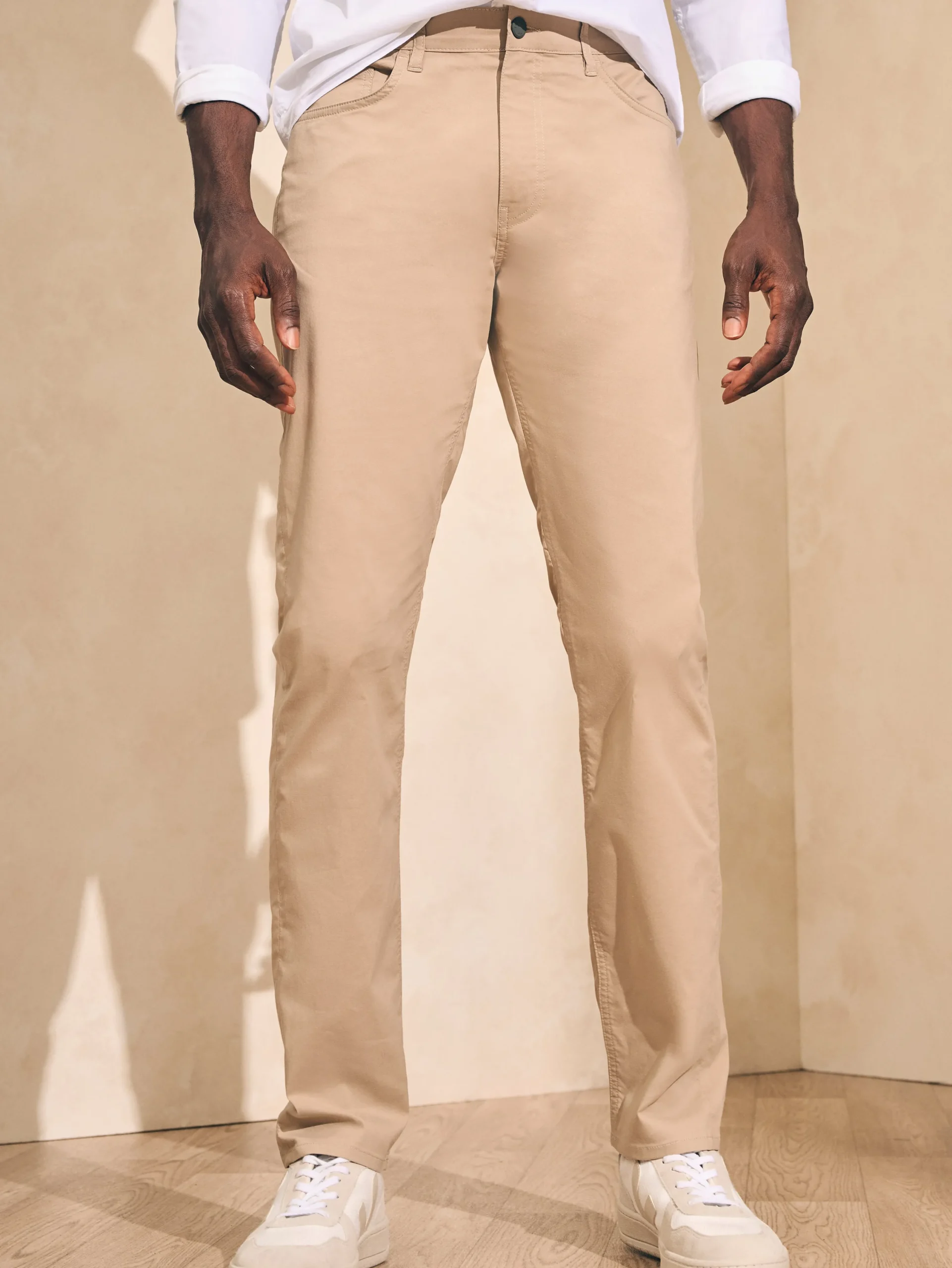 Pants^Faherty Brand Movement™ 5-Pocket Pant Athletic Fit - Island West Khaki