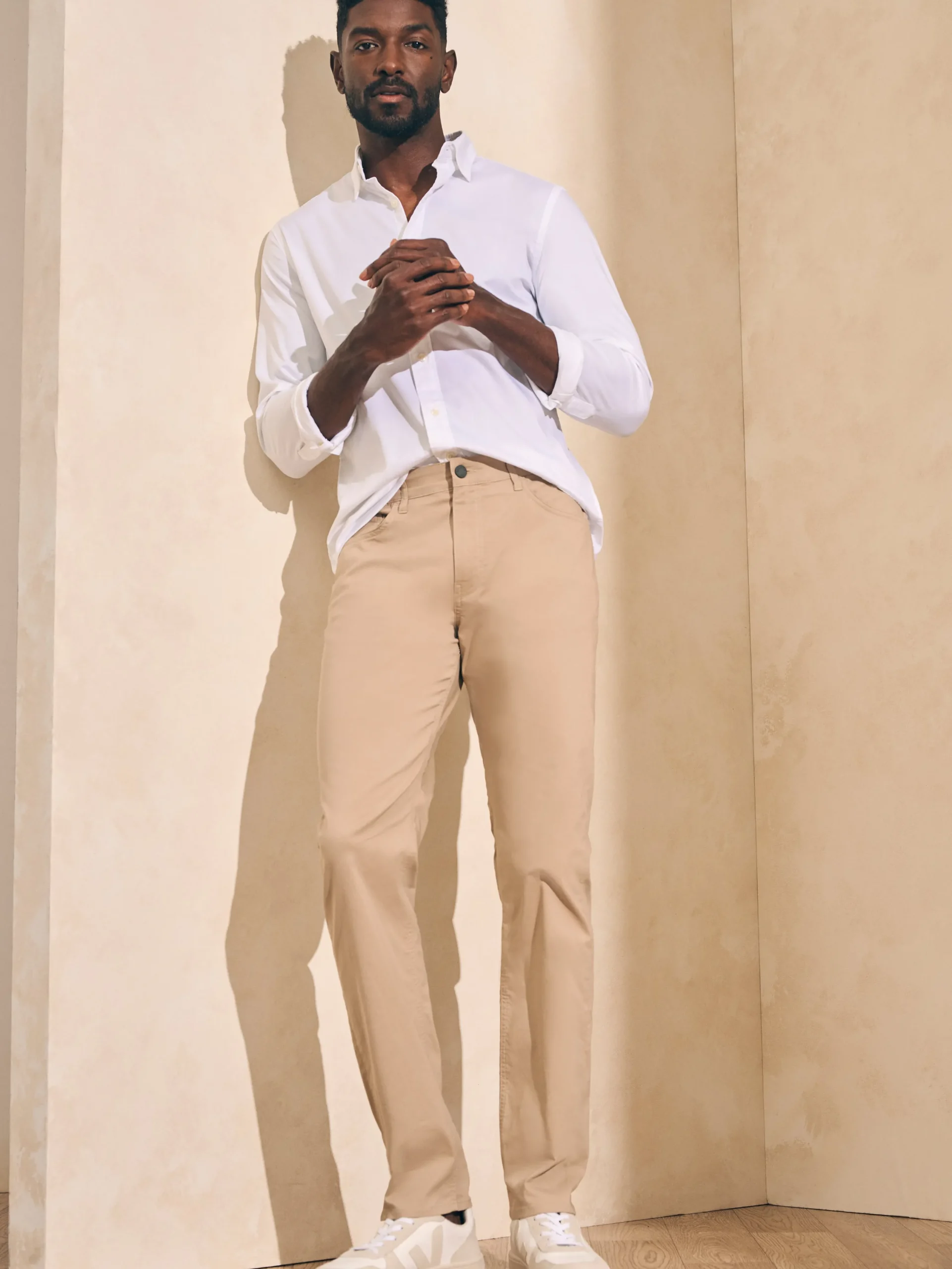 Pants^Faherty Brand Movement™ 5-Pocket Pant Athletic Fit - Island West Khaki