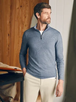 Hoodies & Sweatshirts^Faherty Brand Movement™ Quarter Zip - Deep Navy Feeder