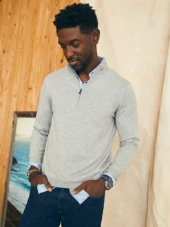 Sweaters^Faherty Brand Movement™ Quarter Zip Sweater - Mineral Grey Heather