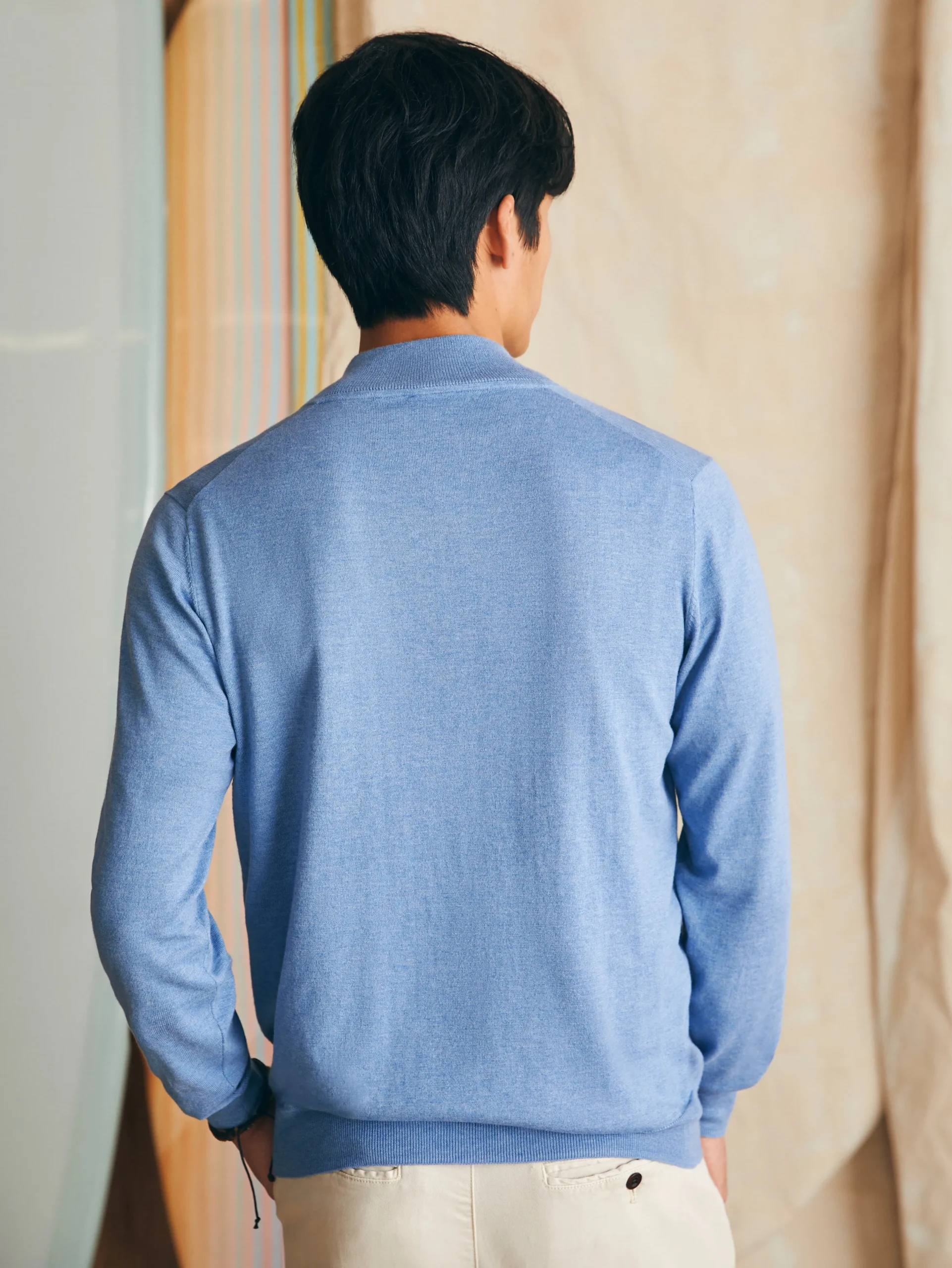 Sweaters^Faherty Brand Movement™ Quarter Zip Sweater (Tall) - Azure Sky Heather