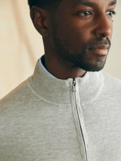 Sweaters^Faherty Brand Movement™ Quarter Zip Sweater (Tall) - Mineral Grey Heather