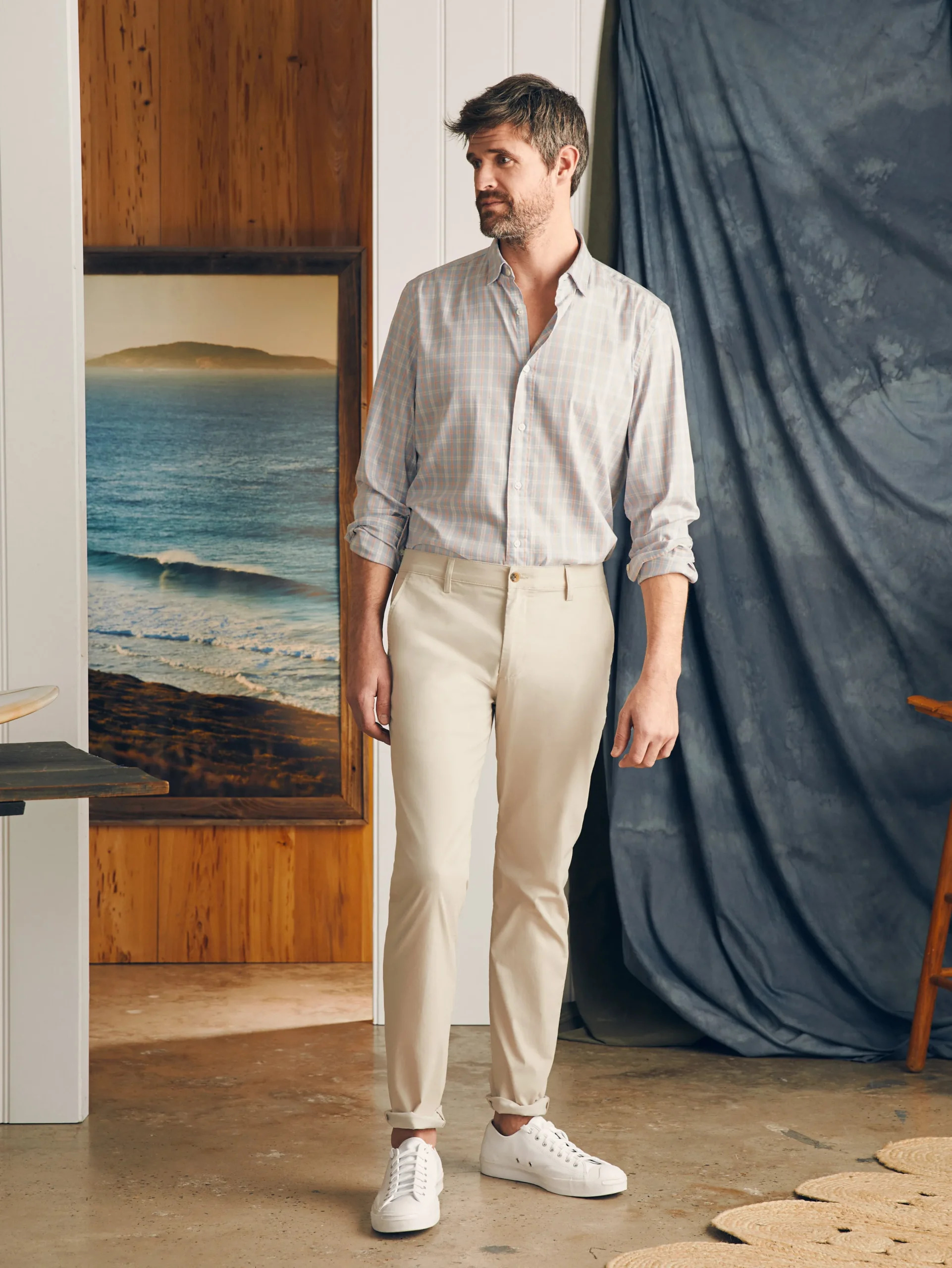 Shirts^Faherty Brand Movement™ Shirt Classic Fit - Blue Coral Plaid