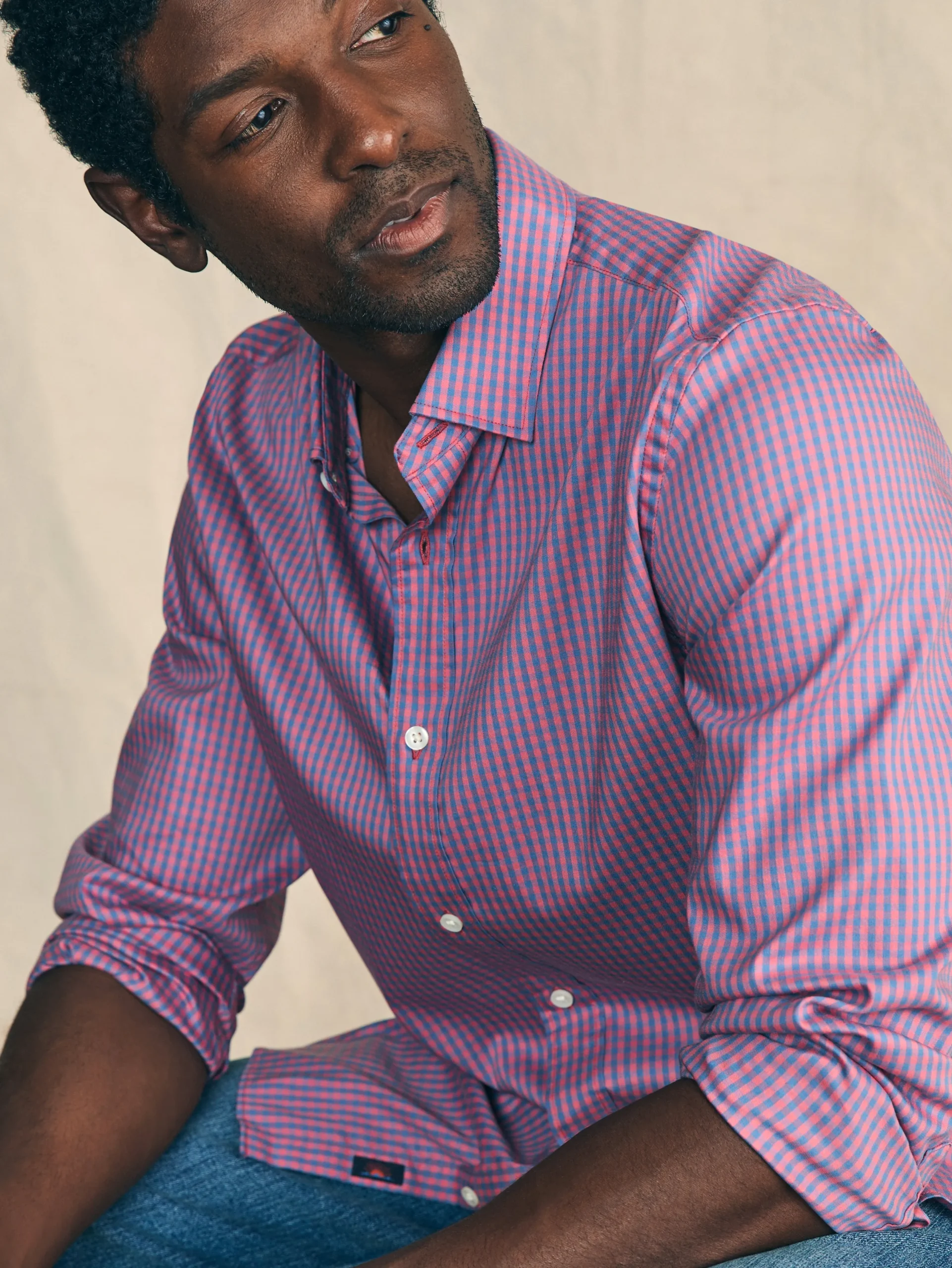 Shirts^Faherty Brand Movement™ Shirt Classic Fit - Blue Rose Gingham
