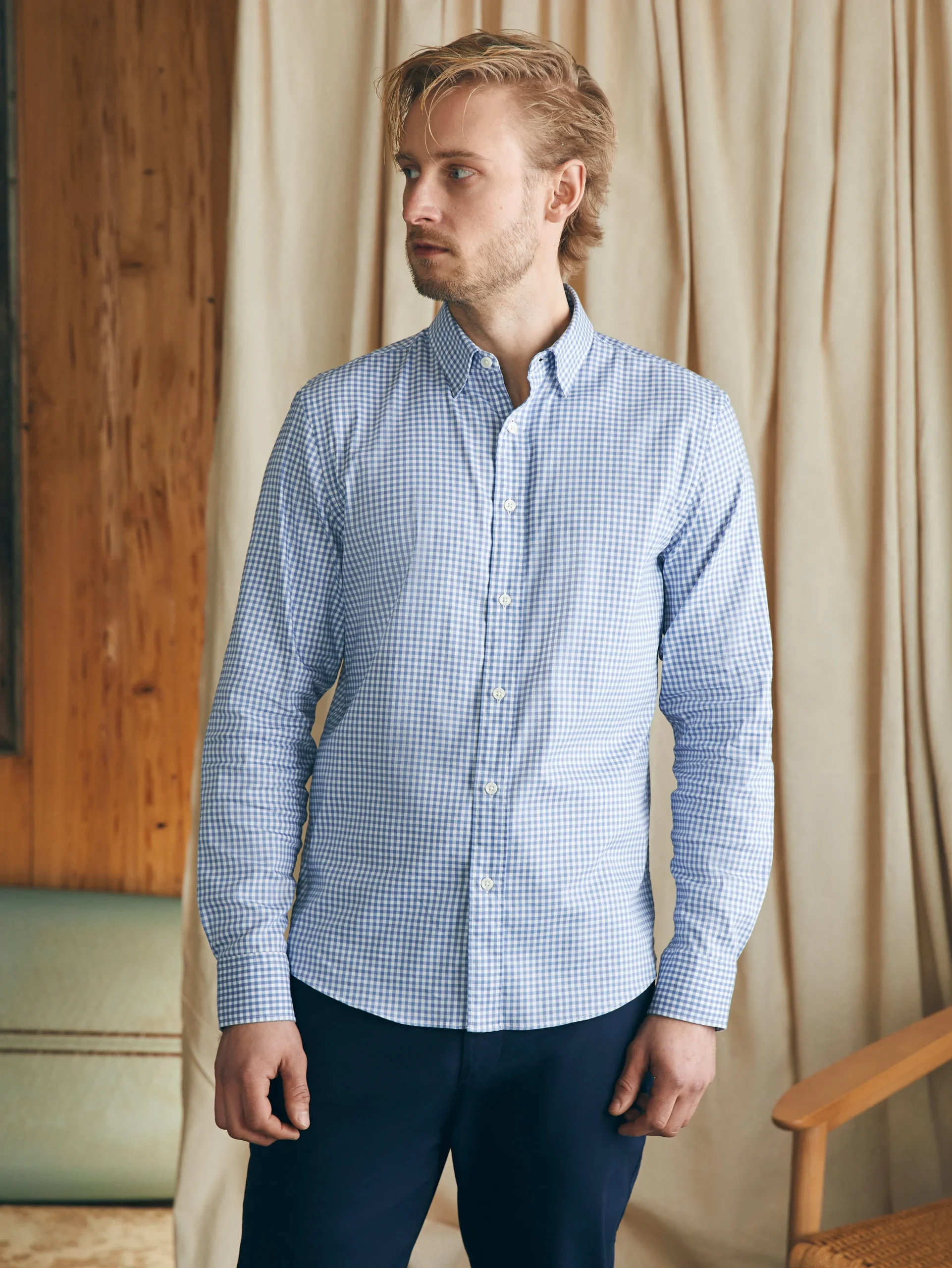 Shirts^Faherty Brand Movement™ Shirt Classic Fit - Light Blue Gingham