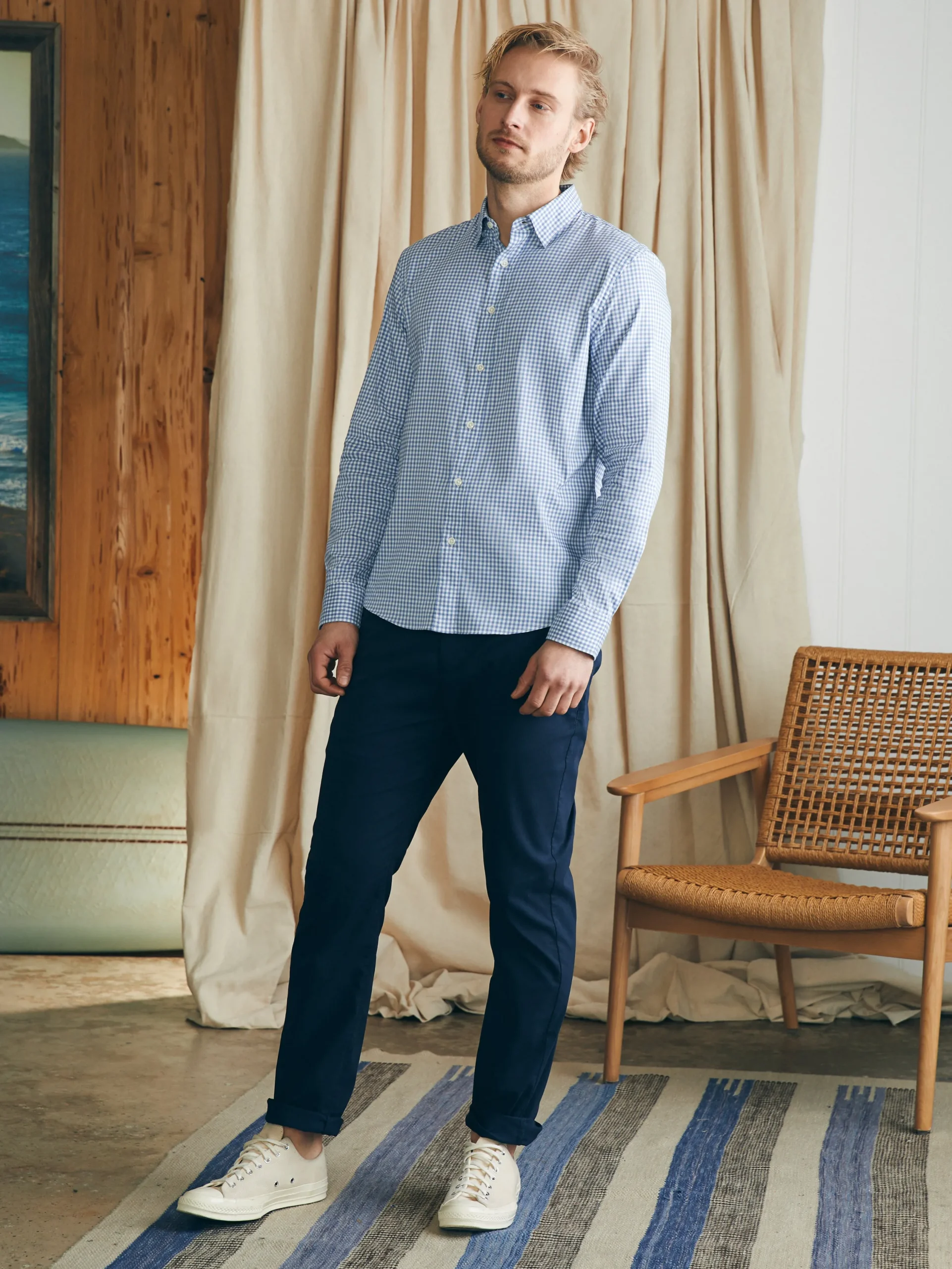 Shirts^Faherty Brand Movement™ Shirt Classic Fit - Light Blue Gingham