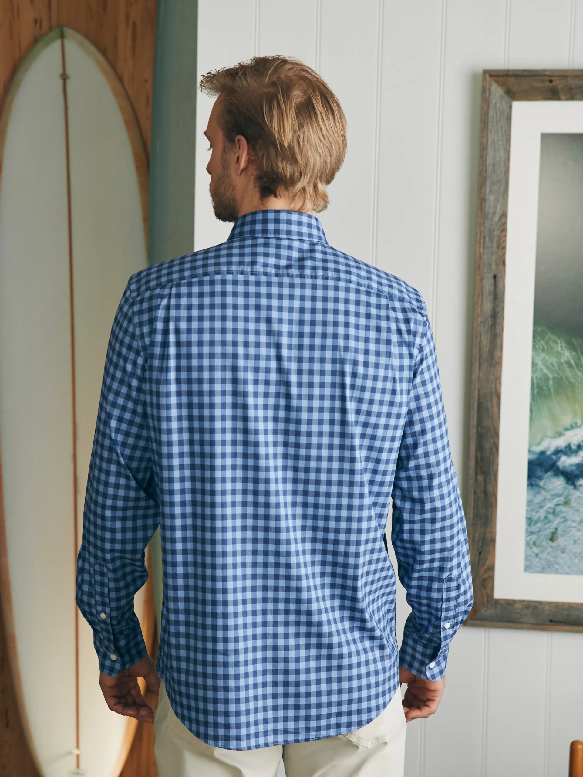 Shirts^Faherty Brand Movement™ Shirt Classic Fit - Navy Skies Check