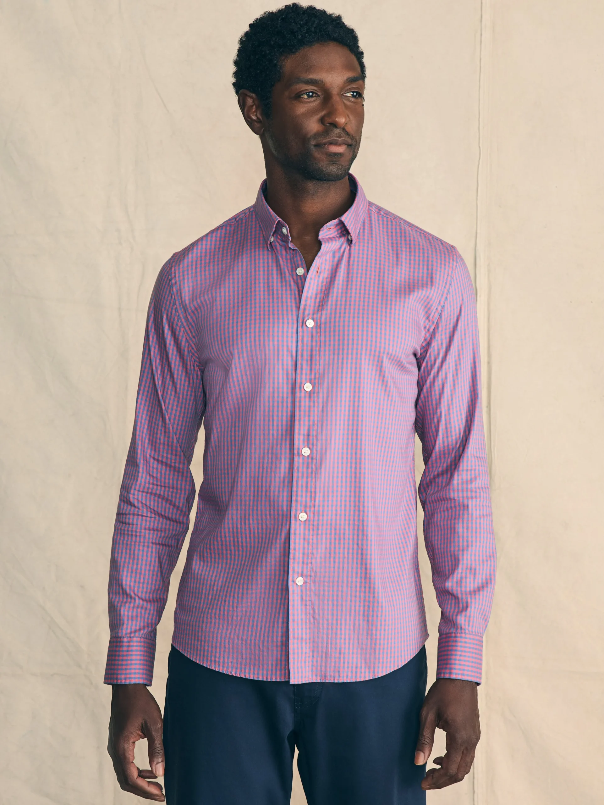 Shirts^Faherty Brand Movement™ Shirt (Tall) - Blue Rose Gingham