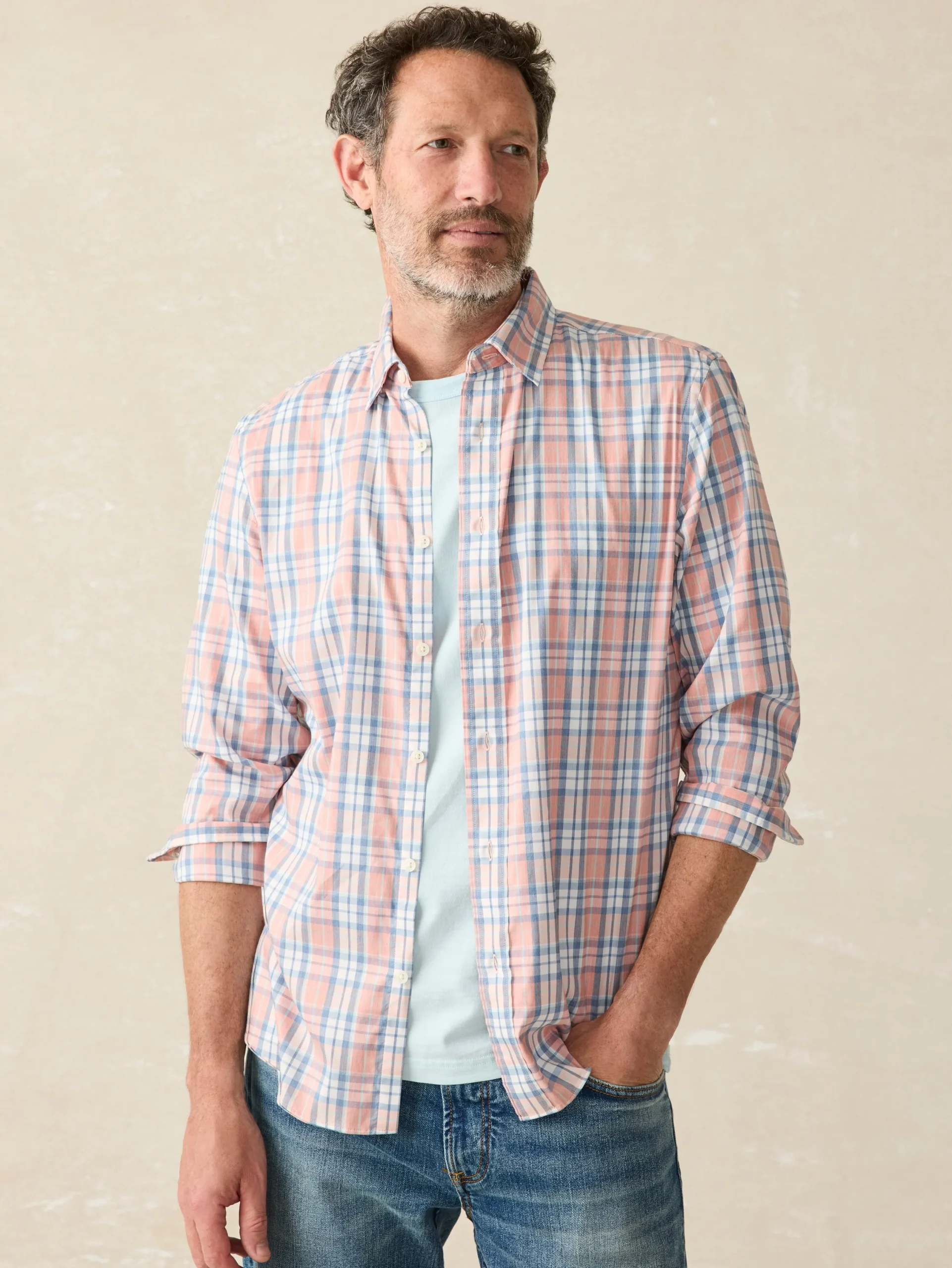 Shirts^Faherty Brand Movement™ Shirt (Tall) - Ocean Coral Plaid