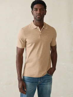 Polo Shirts|T-Shirts & Henleys^Faherty Brand Movement™ Short-Sleeve Pique Polo Shirt - Driftwood Island Heather