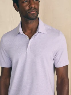 Polo Shirts^Faherty Brand Movement™ Short-Sleeve Pique Polo Shirt - Faded Lilac Heather