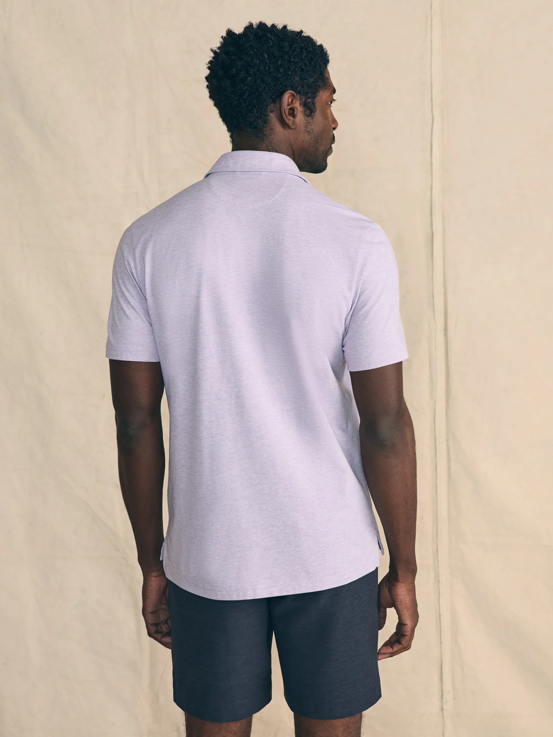Polo Shirts^Faherty Brand Movement™ Short-Sleeve Pique Polo Shirt - Faded Lilac Heather