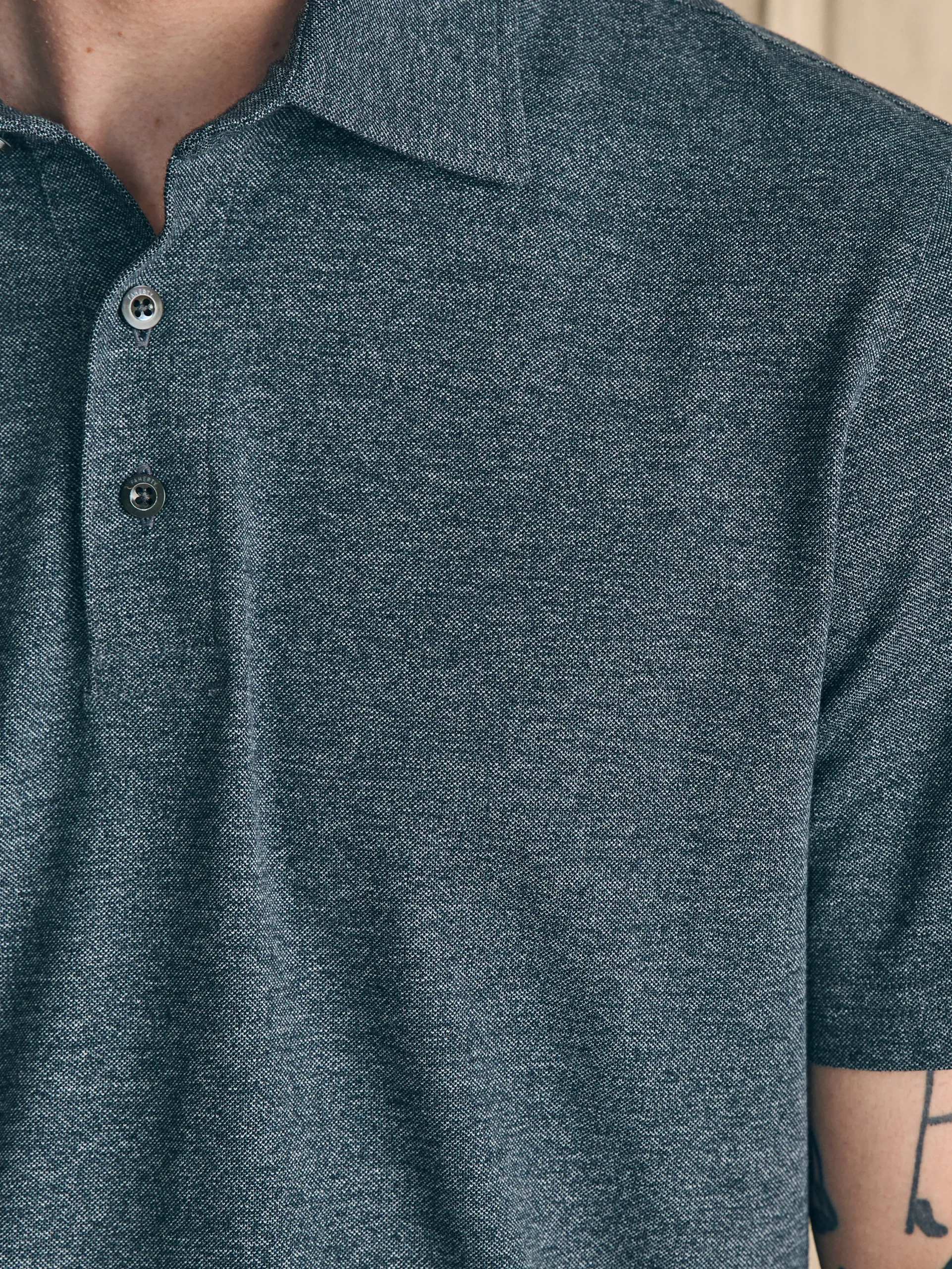 Polo Shirts^Faherty Brand Movement™ Short-Sleeve Pique Polo Shirt (Tall) - Dusty Iron Heather