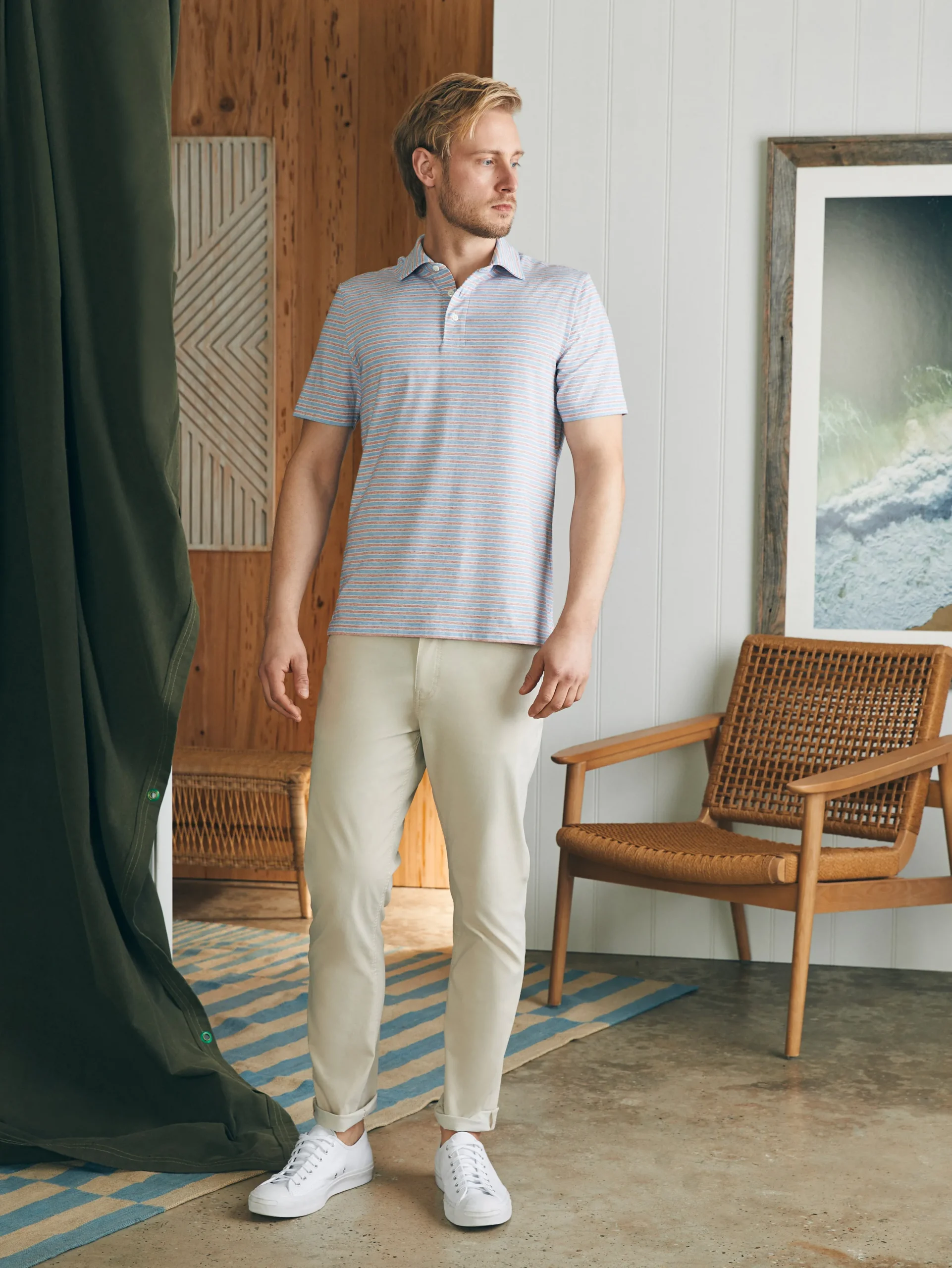 Polo Shirts^Faherty Brand Movement™ Short-Sleeve Polo Shirt - Horizon Line Stripe