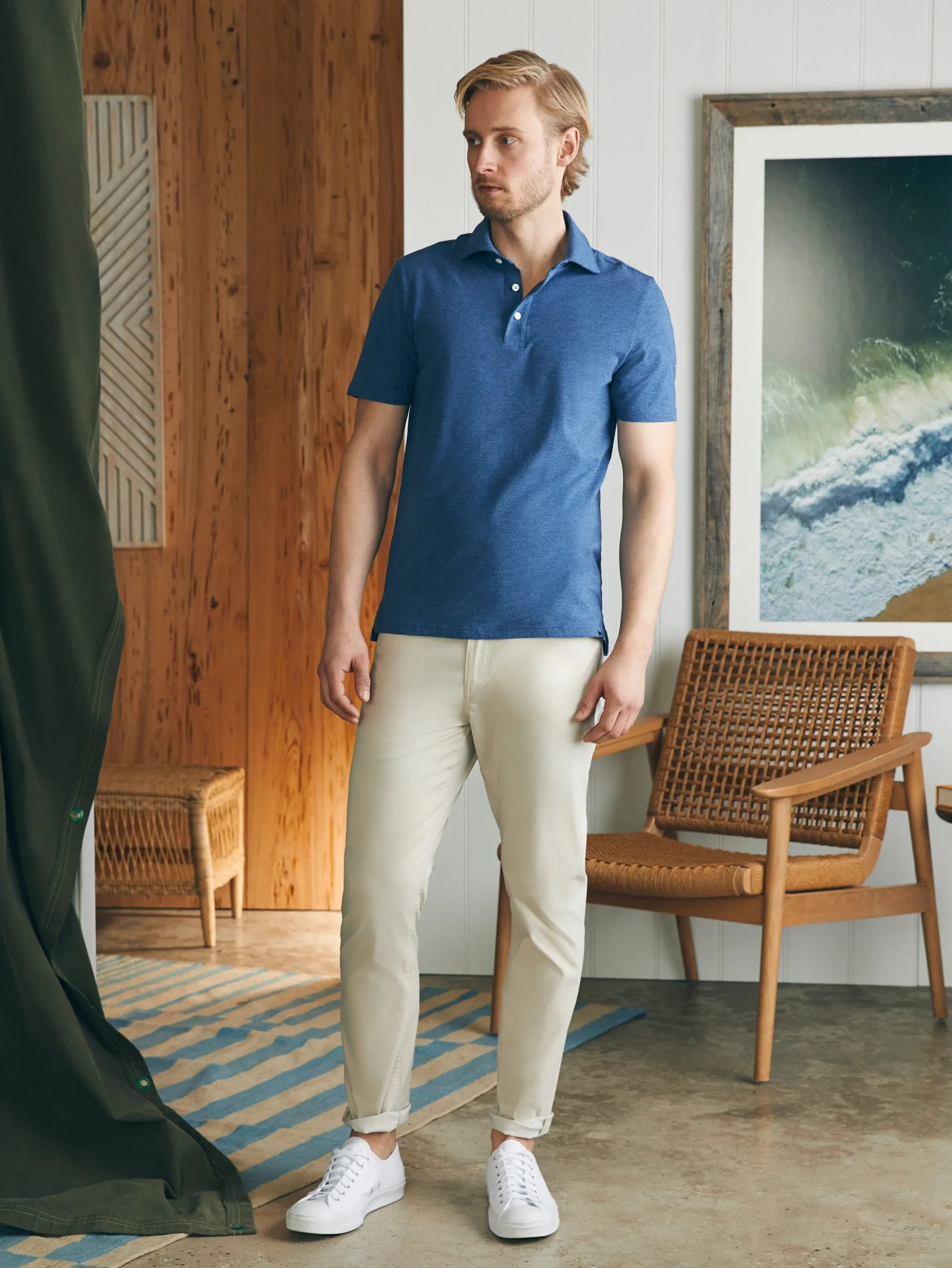 Polo Shirts^Faherty Brand Movement™ Short-Sleeve Polo Shirt (Tall) - Sea Navy Heather