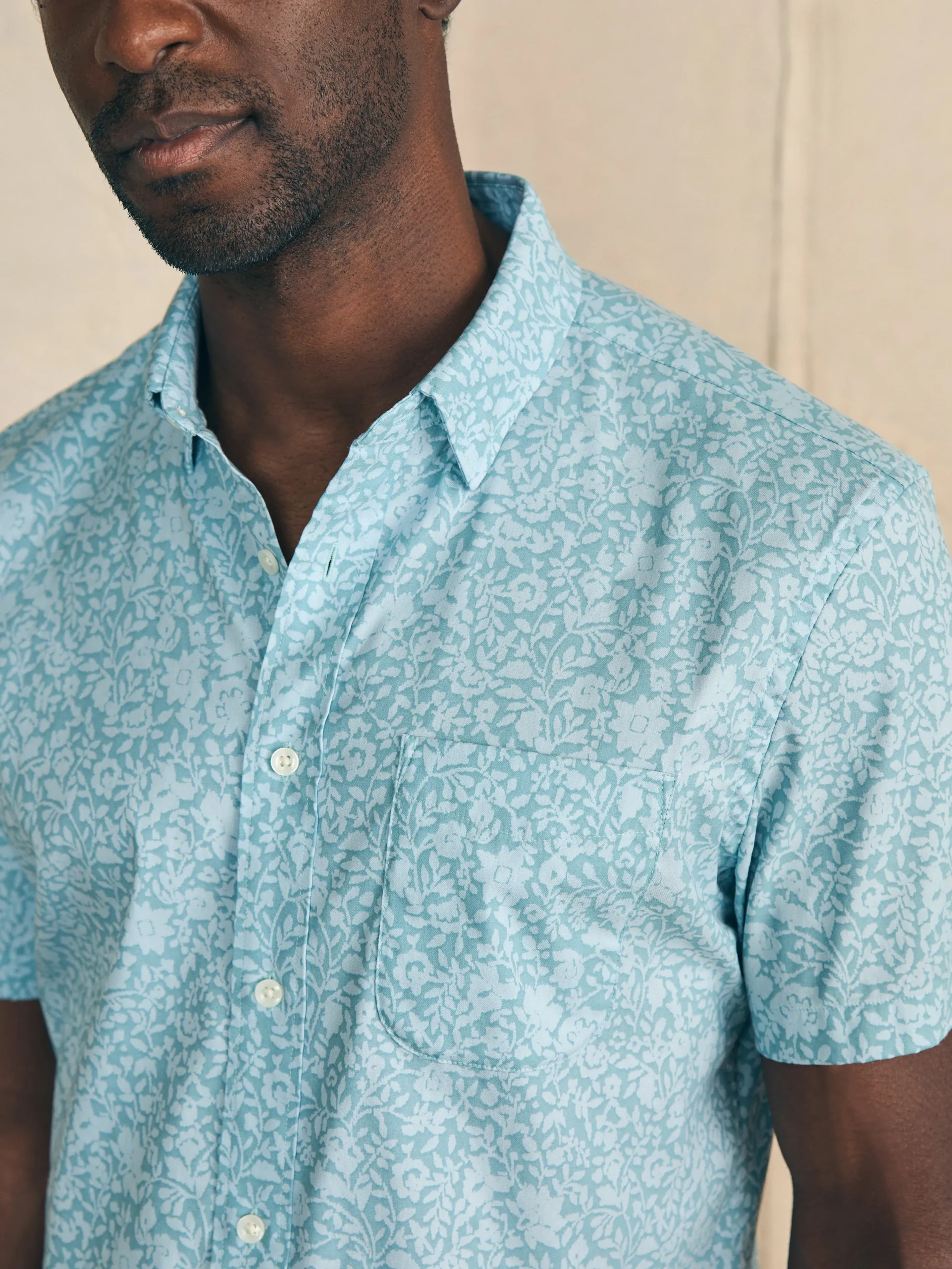 Shirts^Faherty Brand Movement™ Short-Sleeve Shirt - Blue Wave Botanic