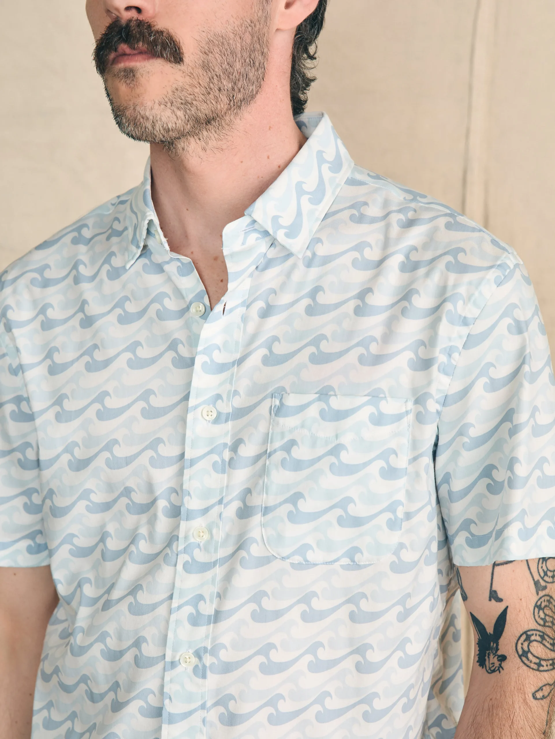 Shirts^Faherty Brand Movement™ Short-Sleeve Shirt - Ivory Endless Peaks