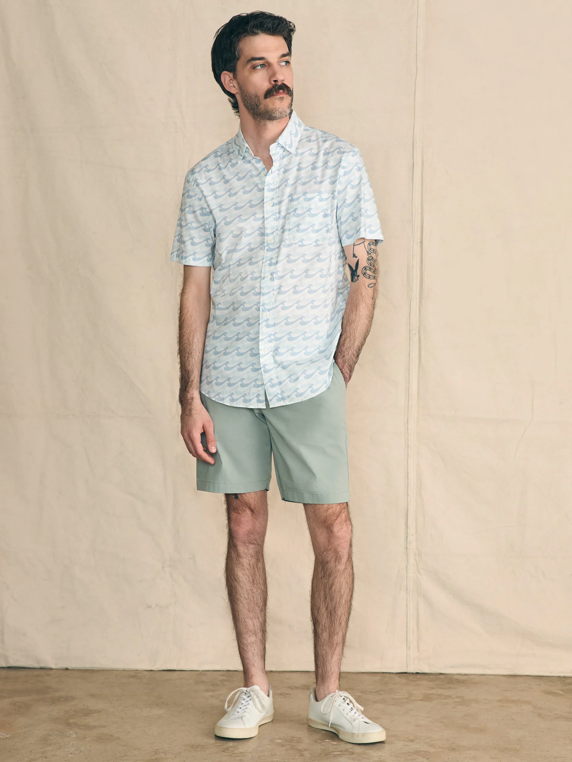 Shirts^Faherty Brand Movement™ Short-Sleeve Shirt - Ivory Endless Peaks