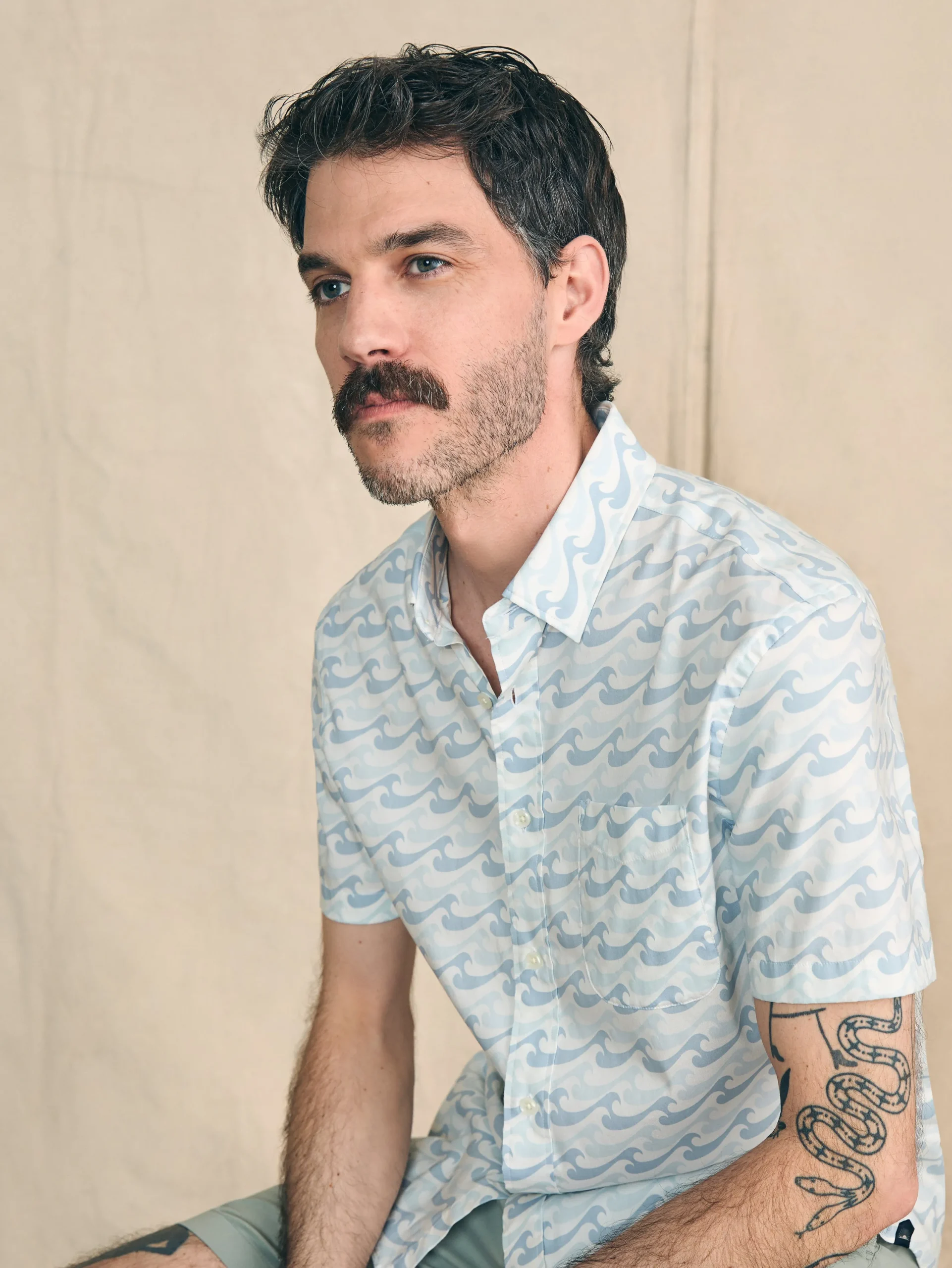Shirts^Faherty Brand Movement™ Short-Sleeve Shirt - Ivory Endless Peaks