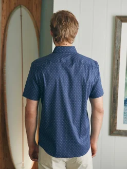 Shirts^Faherty Brand Movement™ Short-Sleeve Shirt - Navy Dusk Diamond Print