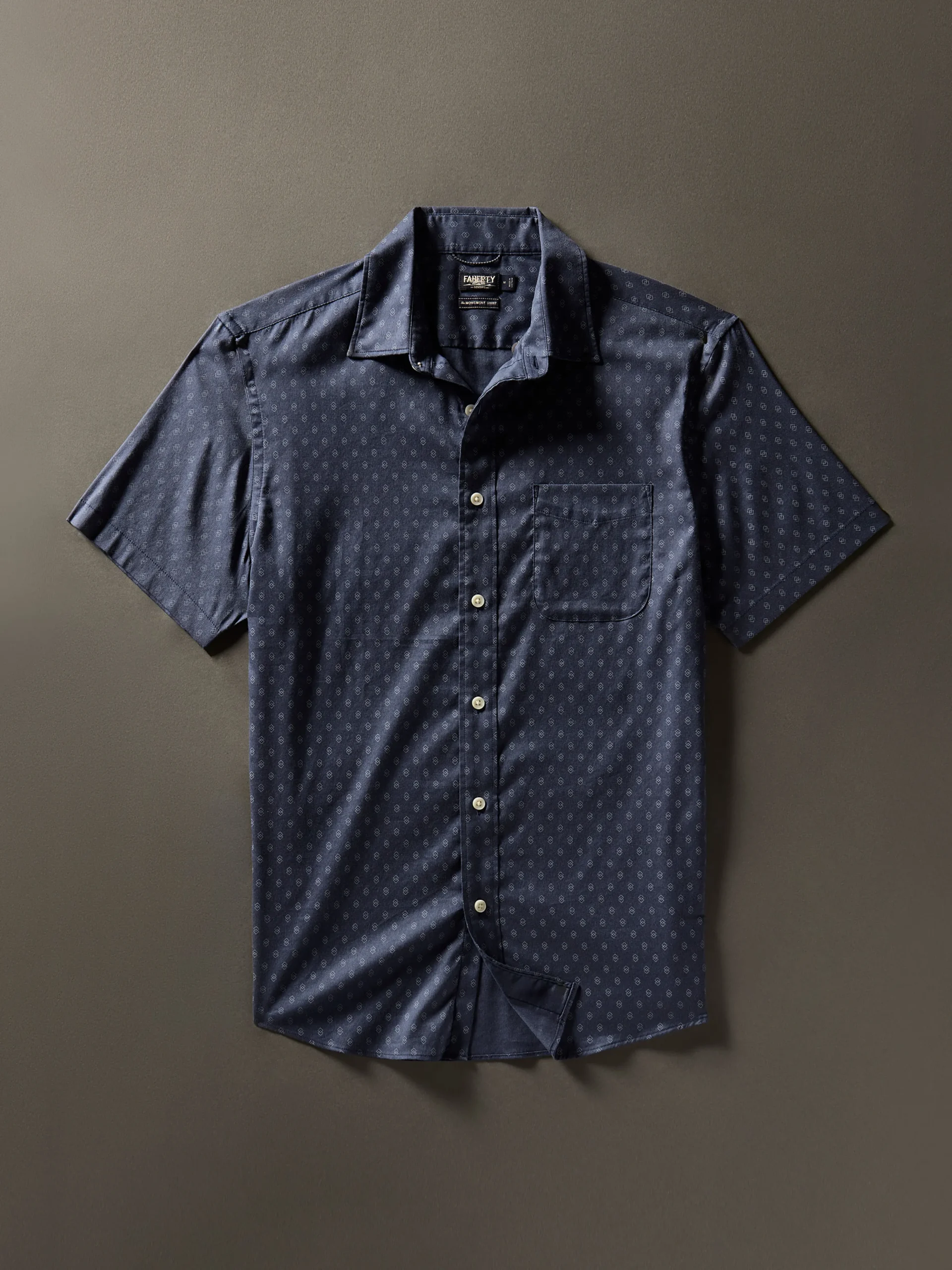 Shirts^Faherty Brand Movement™ Short-Sleeve Shirt - Navy Dusk Diamond Print