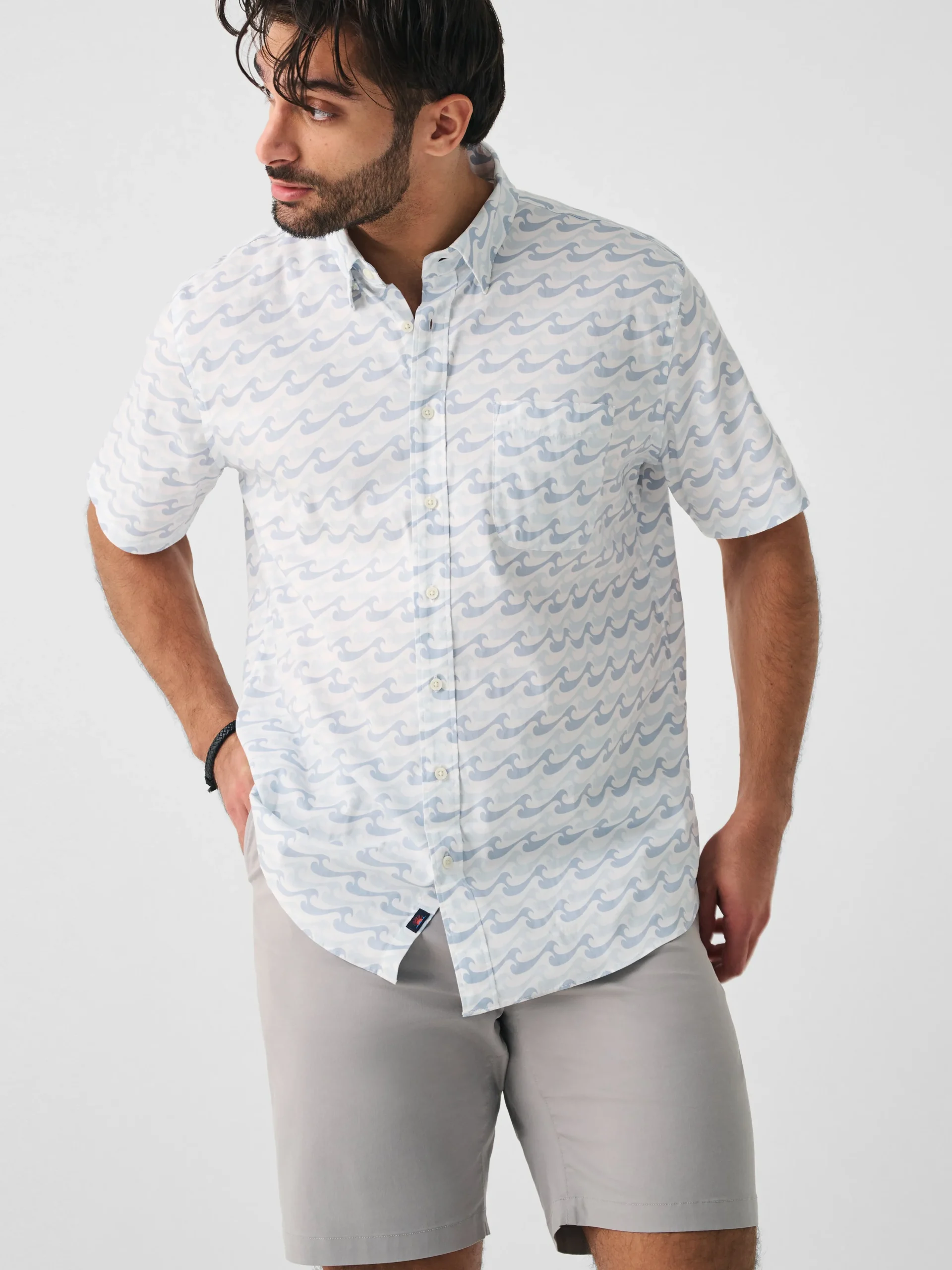 Shirts^Faherty Brand Movement™ Short-Sleeve Shirt - Ivory Endless Peaks