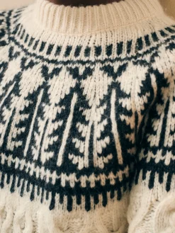 Sweaters^Faherty Brand Native Knitter Frost Fair Isle Crew - White Sheep Camp