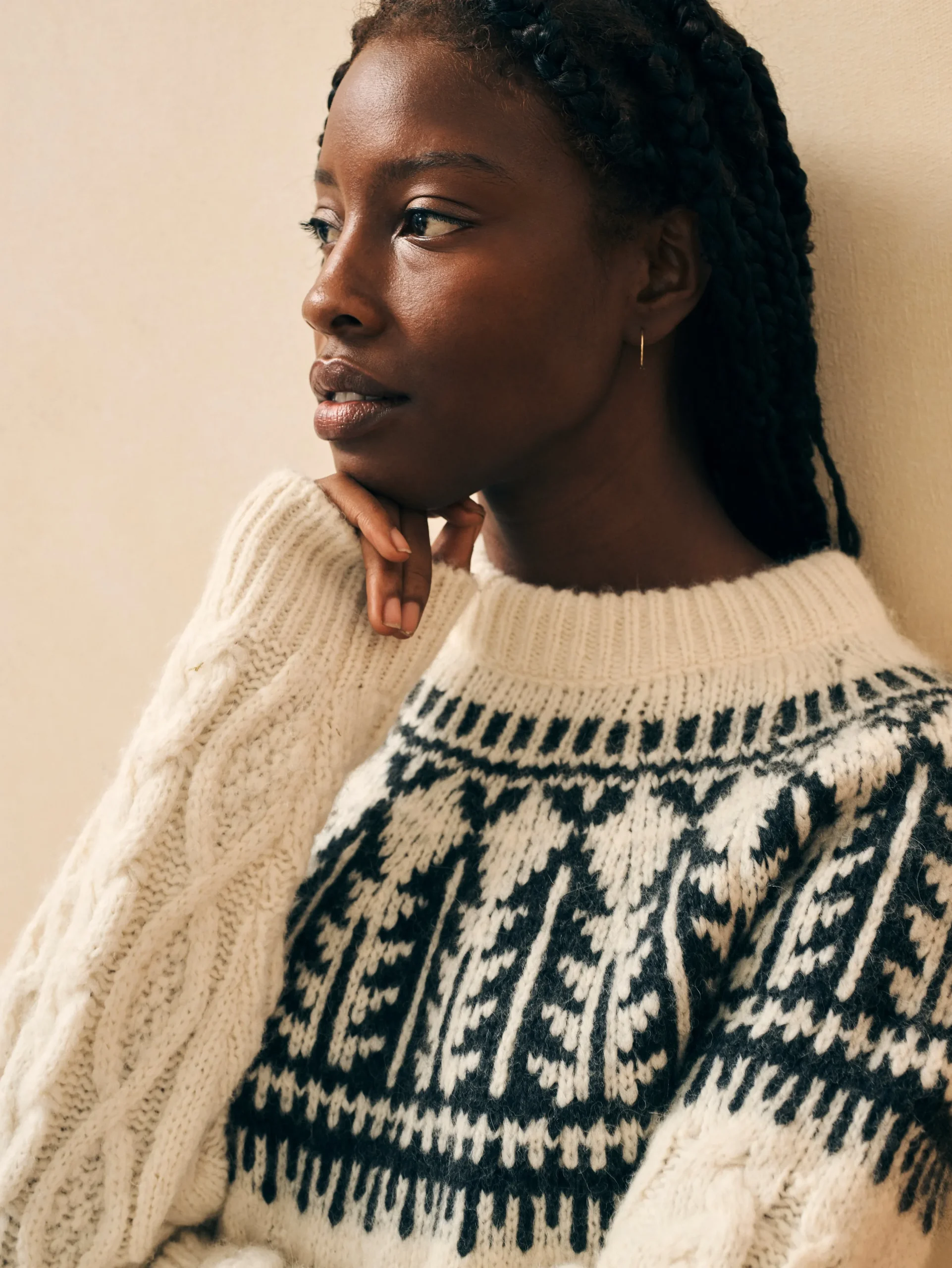 Sweaters^Faherty Brand Native Knitter Frost Fair Isle Crew - White Sheep Camp