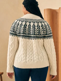 Sweaters^Faherty Brand Native Knitter Frost Fair Isle Crew - White Sheep Camp