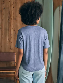 T-Shirts^Faherty Brand Oceanside Linen V-Neck Tee - Folkstone