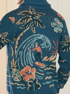 Sweaters^Faherty Brand Offshore Swell Cardigan - Aqua Sea