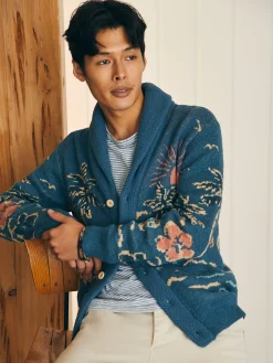 Sweaters^Faherty Brand Offshore Swell Cardigan - Aqua Sea