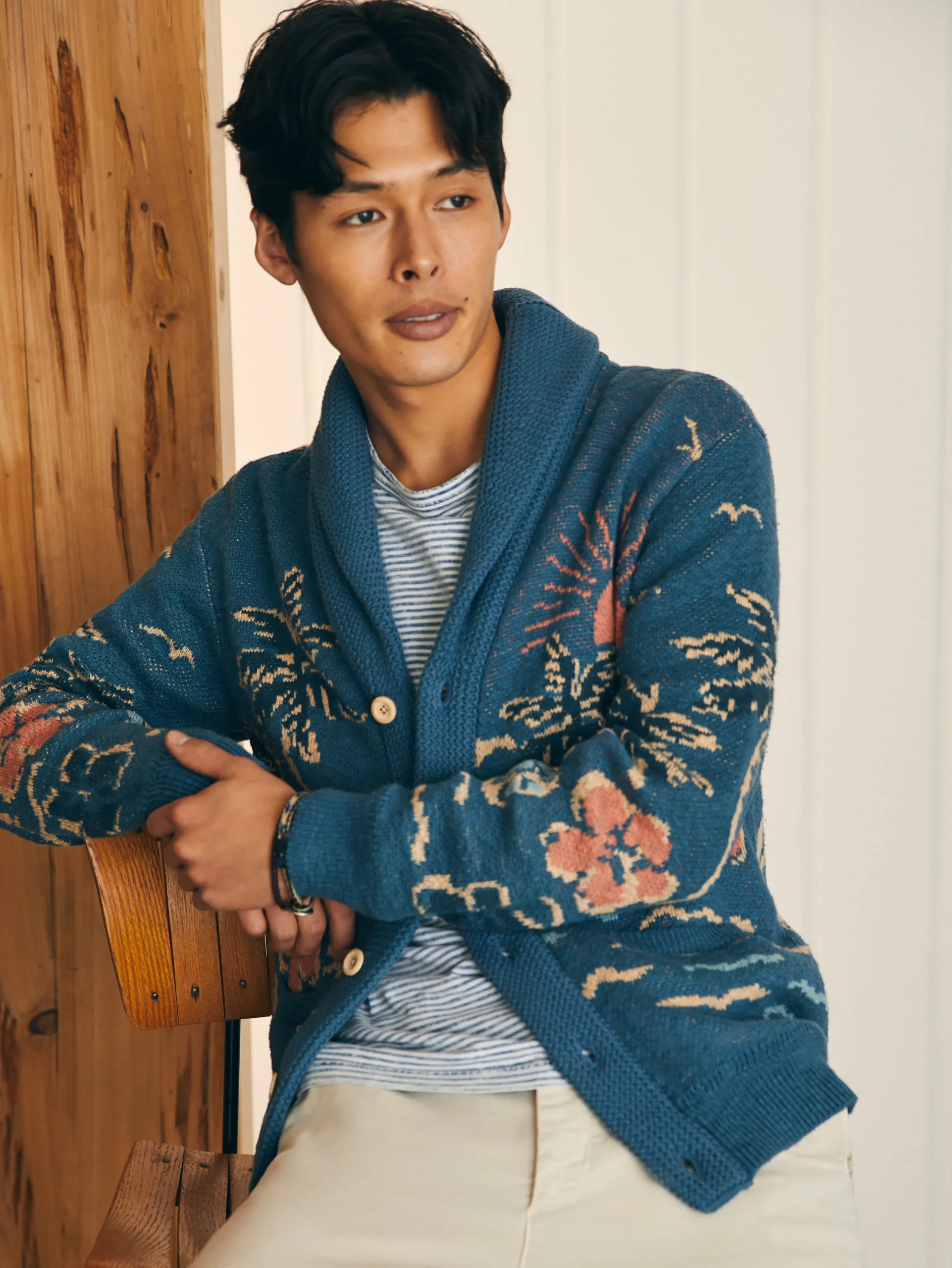 Sweaters^Faherty Brand Offshore Swell Cardigan - Aqua Sea