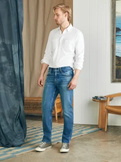 Pants^Faherty Brand Organic Cotton Slim Straight Denim (32" Inseam) - East Lake Wash