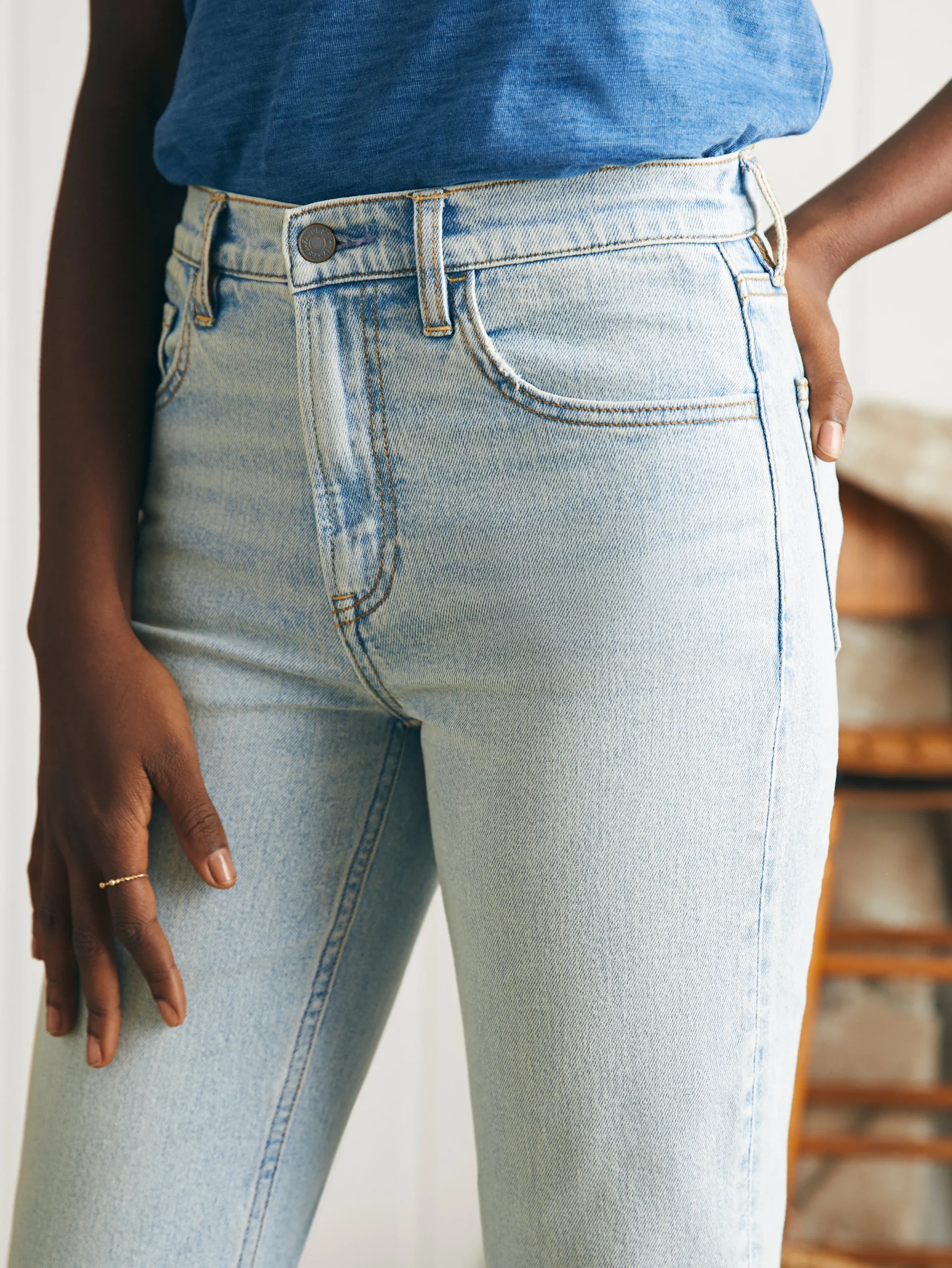 Pants|Jeans^Faherty Brand Organic Cotton Slim Straight Ankle Denim - Cloudbreak Wash