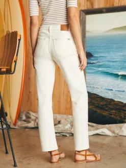 Pants|Jeans^Faherty Brand Organic Cotton Slim Straight Ankle Denim - White Dune Wash
