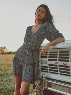 Dresses^Faherty Brand Orinda Mini Dress - Navy Riverton Ditsy