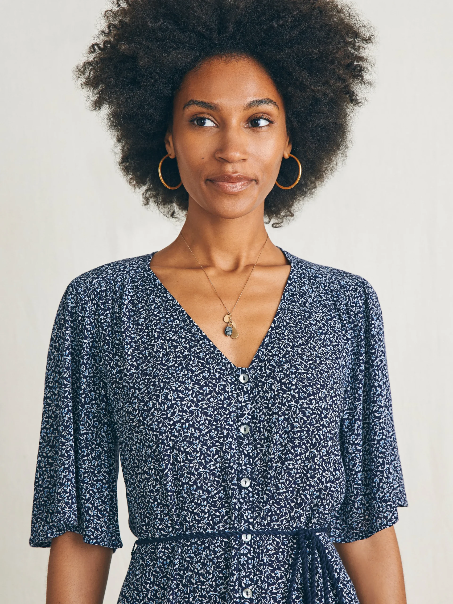 Dresses^Faherty Brand Orinda Mini Dress - Navy Riverton Ditsy