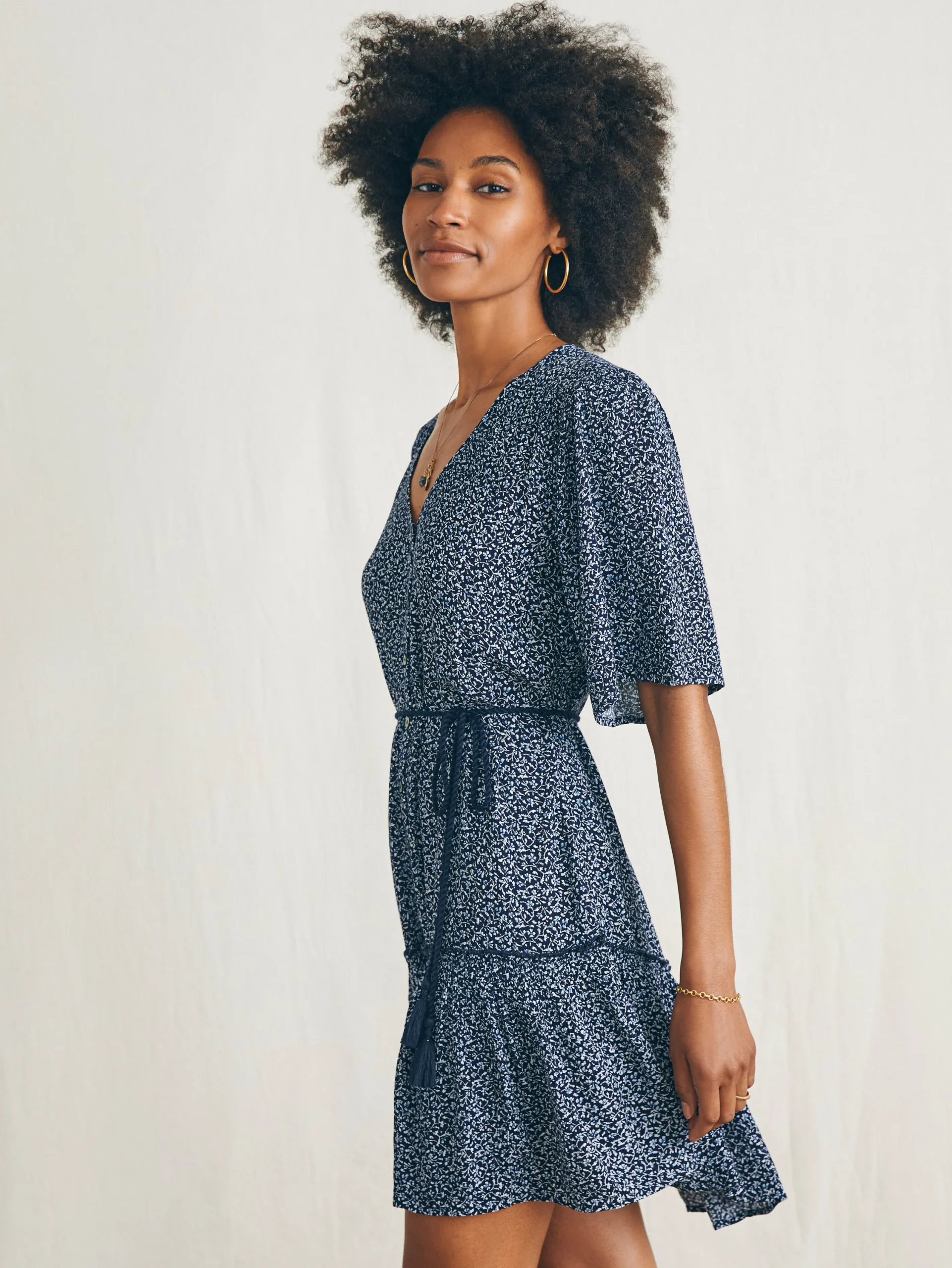 Dresses^Faherty Brand Orinda Mini Dress - Navy Riverton Ditsy