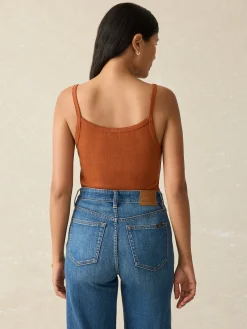 T-Shirts^Faherty Brand Pacific Pointelle Tank - Gingerbread