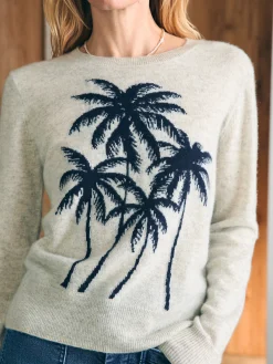 Sweaters^Faherty Brand Palm Coast Cashmere Crew - Navy Palm Horizon