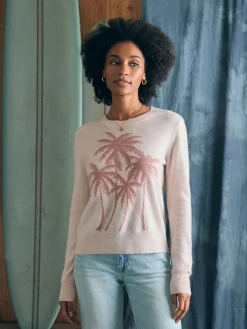 Sweaters^Faherty Brand Palm Coast Cashmere Crew - Clay Palm Horizon