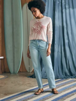 Sweaters^Faherty Brand Palm Coast Cashmere Crew - Clay Palm Horizon
