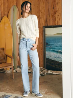 Sweaters^Faherty Brand Pointelle Lola Sweater - Egret