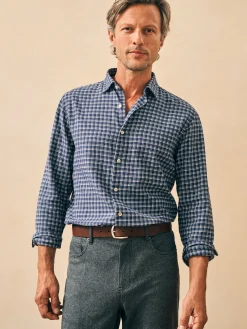 Shirts^Faherty Brand Reserve Flannel Shirt - Navy White Check