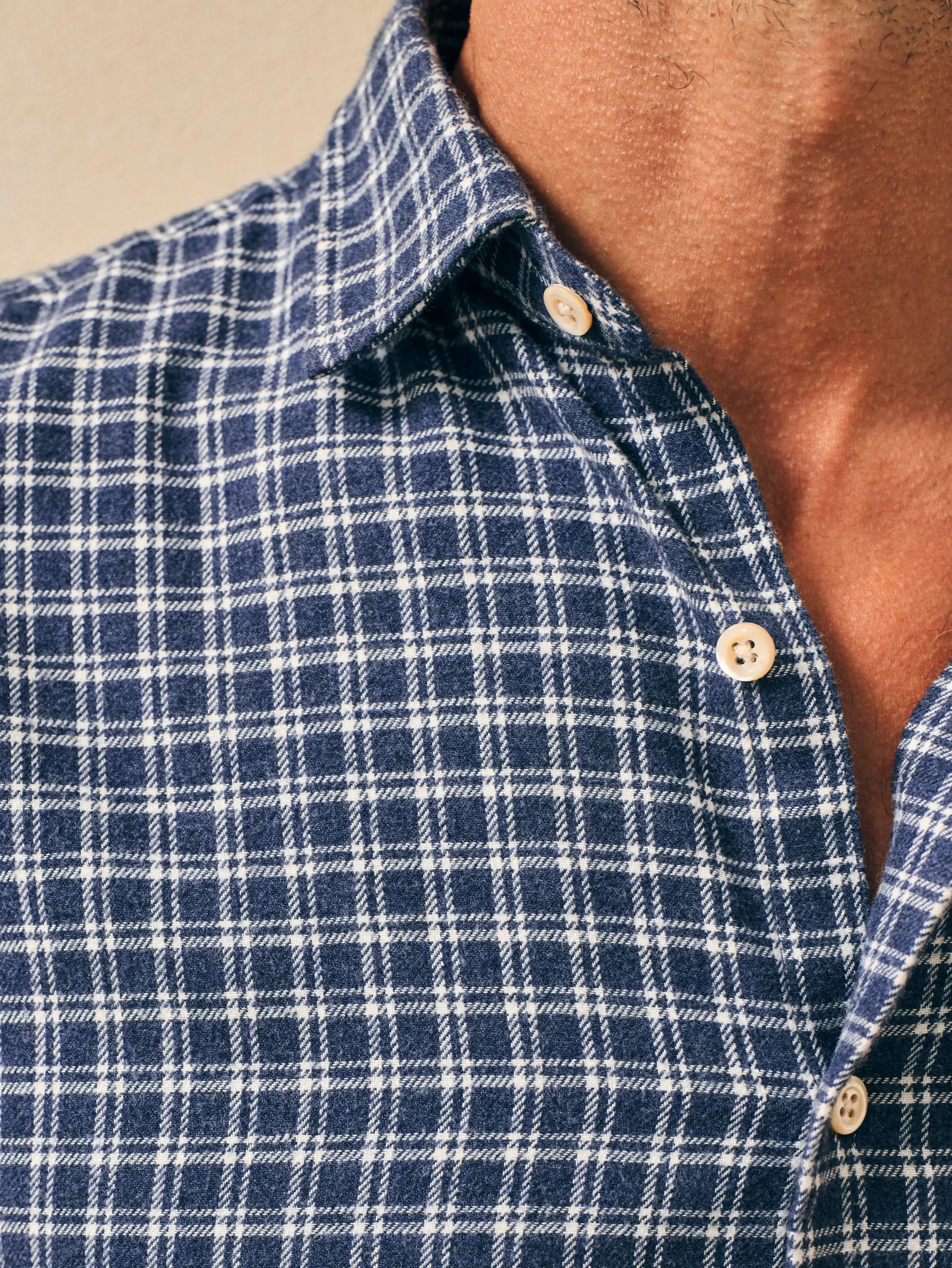 Shirts^Faherty Brand Reserve Flannel Shirt - Navy White Check